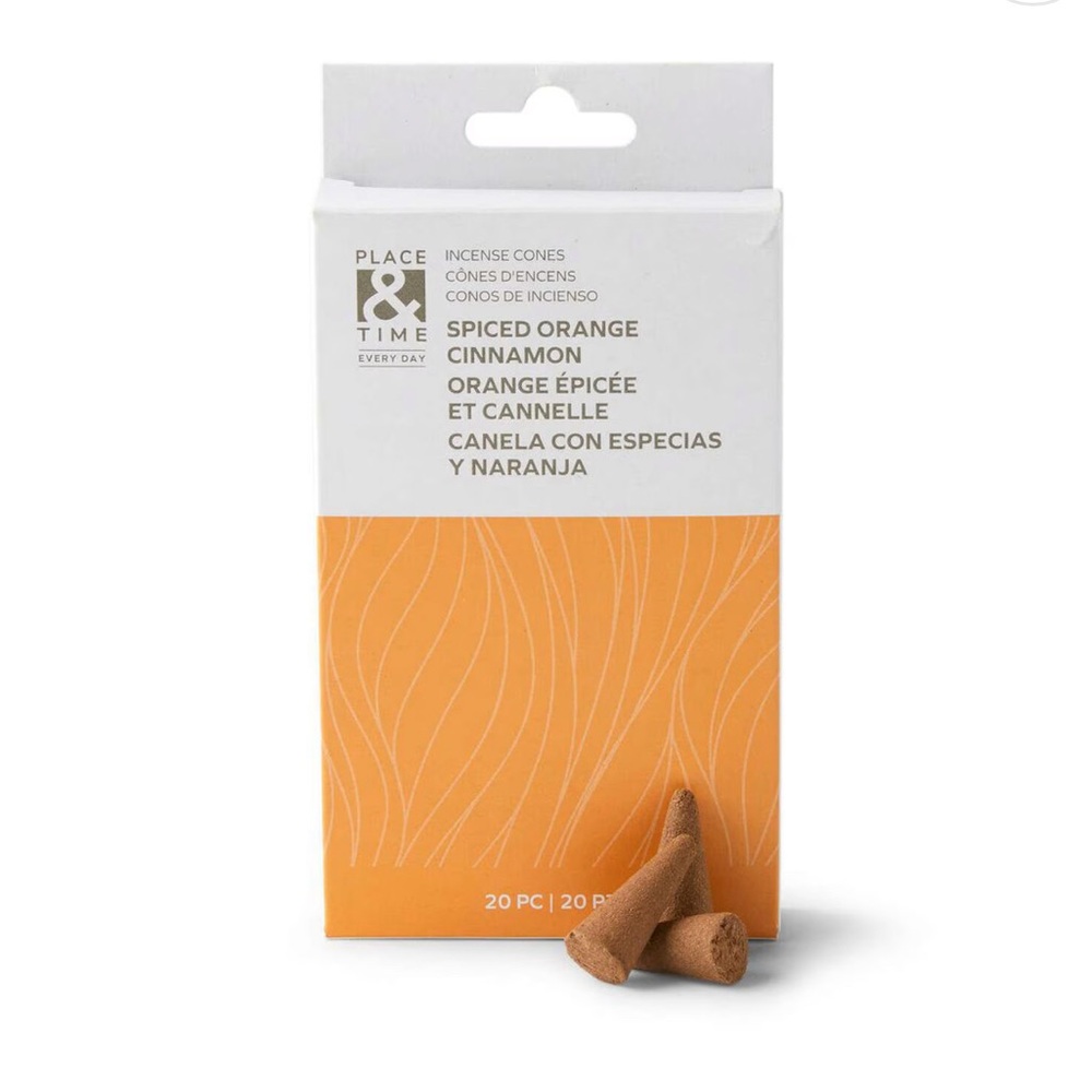 1" Scented Incense Cones Spiced Orange Cinnamon 20pk by Place & Time